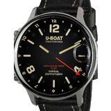 U-Boat 9672 Capsoil Doppiotempo SS GMT Mens Watch 55mm 10ATM