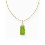 Thomas Sabo KE2209-414-6-L45V Gold-plated chain w. green Goldbears pendant 
