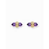 Thomas Sabo H2281-414-13 Gold stud earrings w. violet onyx 