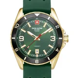 Swiss Alpine Military 7034.1818 Mens Watch Sierra gold green 42mm 10ATM