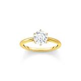 Thomas Sabo TR2474-414-14-56 Gold-plated Ring with white Stone in Brilliant-cut Ladies