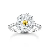 Thomas Sabo TR2493-051-4-56 Cocktailring Blume mit Steinen silber Damen