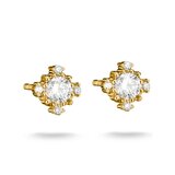 Thomas Sabo H2311-M01-14 Stud Earrings with White Cubic Zirconia Gold-Plated Women