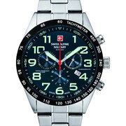 Swiss Alpine Military 7047.9135 Chronograph Mens Watch 45mm 10ATM