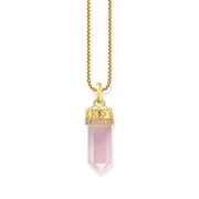 Thomas Sabo PE955-995-9 Gold-plated pendant w. rose-coloured rose quartz crystal 