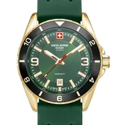 Swiss Alpine Military 7034.1818 Mens Watch Sierra gold green 42mm 10ATM Swiss Alpine Military 7034.1818 Mens Watch Sierra gold green 42mm 10ATM