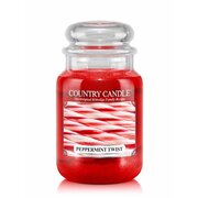 Country Candle Peppermint Twist velika mirisna svijeća s 2 fitilja (652 g)