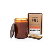 KOBO Woodblock Candle Modena Leather mirisna svijeća (15oz / 425g)