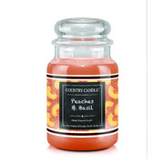 Country Candle FARMSTAND Peaches & Basil velika mirisna svijeća s 2 fitilja (652 g)