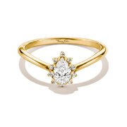 Thomas Sabo TR2479-M01-14-54 Ring with White Teardrop-Shaped Cubic Zirconia for Women, Gold-Plated