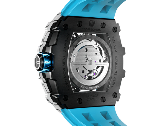 Tsar bomba tb8208cf-06 mens watch elementar carbon fiber automatic 44mm 5atm - Tsar Bomba TB8208CF-06